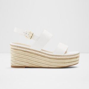 Women’s Aldo Ladolian White Flatform Sandals Size 10